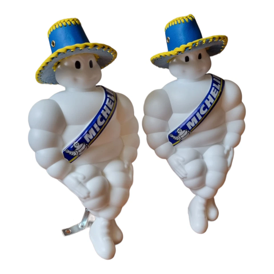 2 Pcs. 10" Bibendum Michelin Man Doll Tire Advertise Truck Decorate+Hats - Image 1 of 4