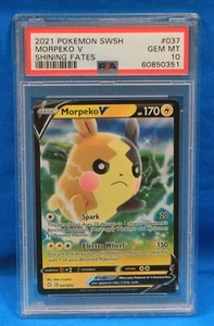 2021 POKEMON SWSH # 037 MORPEKO V - FOIL PSA 10 GEM MT # 60850351 SHINING FATES - Picture 1 of 2