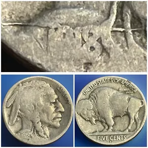 1918-S Buffalo Nickel Error. Beautiful Die Break Across Date. Great Find! #18S05 - Picture 1 of 6