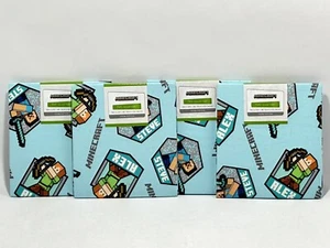 COTTON MINECRAFT STEVE AND ALEX BADGES PRE-CUT FAT QUARTER 18" X21" Lot Of 4 - Picture 1 of 5