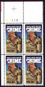 Scott #2102 McGruff CrimeDog Plate Block of 4 Stamps - MNH UL - Picture 1 of 1