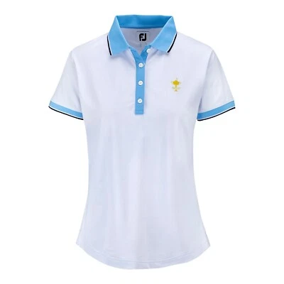 FootJoy Ryder Cup 1927 Trofeo MUJERES Blanco Con Rayas Borde Piqué Polo GOLF NUEVO Foto 1 de 4