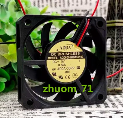1PC ADDA AG06005HB159100 6015 DC5V 0.34A 2-Pin 6CM DC cooling fan - Image 1 of 4
