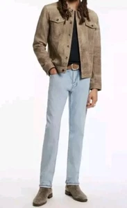 John Varvatos JV702 Slim Fit Denim Alex Wash Light Blue Jeans 33x32 New - Picture 1 of 13