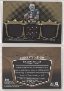2007 Topps Triple Threads Relics Sepia /27 JaMarcus Russell #TTR3 Rookie RC