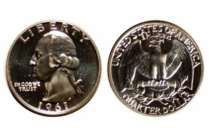 1961 PP Washington Quarter - Gem + #261 - Bild 1 von 1