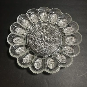Deviled Egg Relish Platter 11" Indiana Glass Clear Hobnail Vintage EUC - Picture 1 of 10