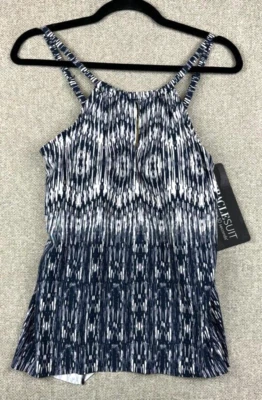 Top Tankini Miraclesuit Talla 10 Top de Natación Azul Marino Mirilla Sin Alambres Adelgazante Nuevo con Etiquetas Foto 1 de 4