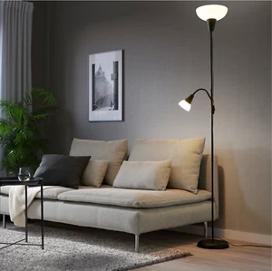 IKEA TAGARP Double + Bulb Twin Floor Uplighter Lamp Light Reading Modern - Black - Picture 1 of 2