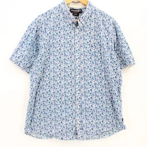 Graham Co Shirt Mens Blue Button Down Slim Fit Floral Pattern Collared Size XL - Picture 1 of 9