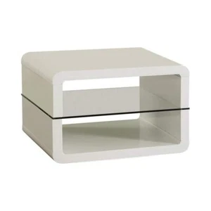 Coaster Home Furnishings End Table 23.5" w/ 2-Shelves Square Wood Glossy White - Picture 1 of 4