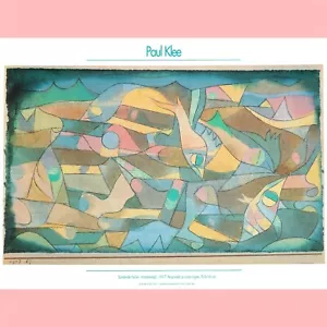 1917 Paul Klee Playing Fish vintage art offset lithography print poster 1989 80s - Picture 1 of 7