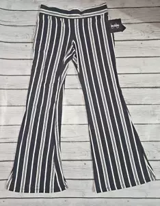 By & By schwarz & weiß Damen gestreift Print Strick Schlag Hose Größe Medium Neu mit Etikett - Bild 1 von 8