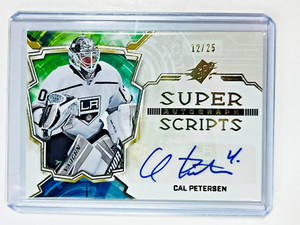 2022-23 SPx Superscripts Gold #SSPE Autograph Cal Petersen /25 Los Angeles Kings