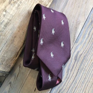Briar For Roderick St. John's Tie Polo Player Pattern Brown Silk Blend 55" x 3" - Picture 1 of 10