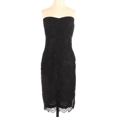 VTG Y2K Vamp Whimsygoth Graydn Black Lace Strapless Bodycon Going Out Dress 0 - Image 1 of 4