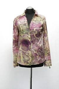 Nile Atelier Women's Blouse S Colorful Patterned Long Extravagant 100% Cotton - Picture 1 of 5