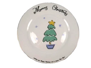 Christmas Tree Merry Christmas Dinner Plate Merry Brite Made China Gold Trim (O) - Picture 1 of 2