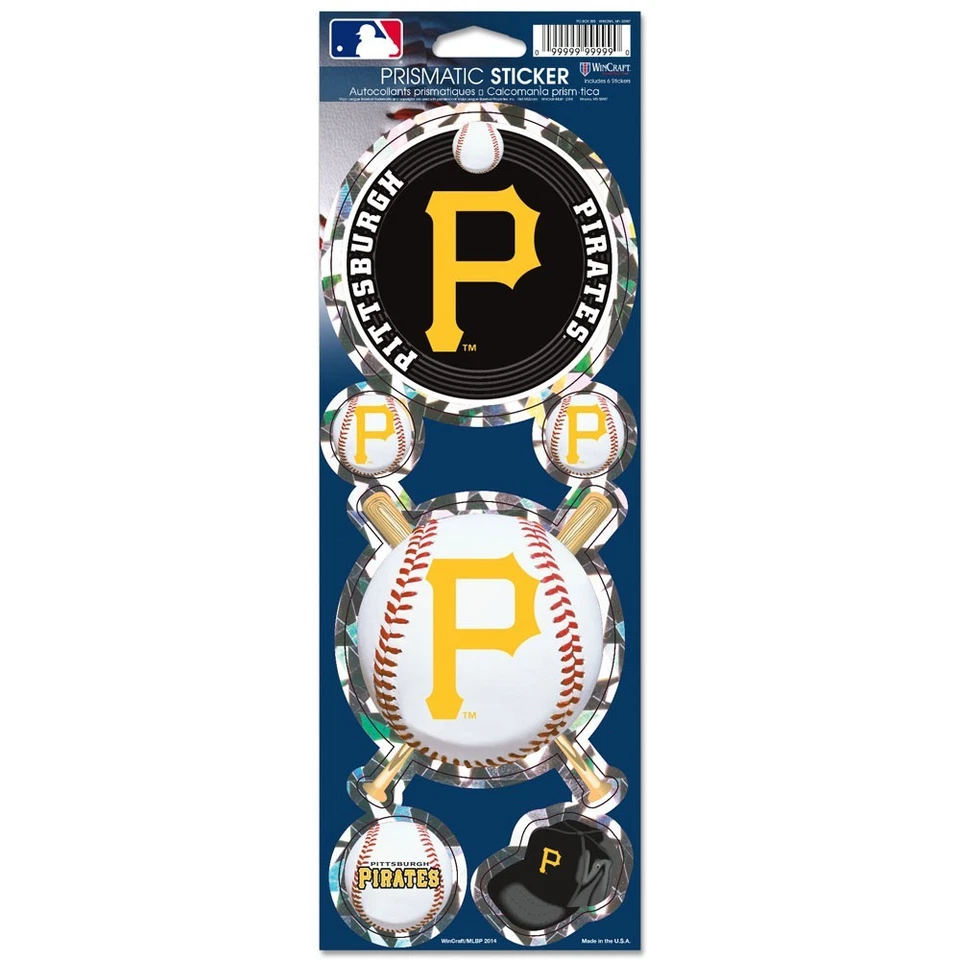 PITTSBURGH PIRATES OFFICIAL 10.5" X 4" PRISMATIC DECAL SET NEW FREE SHIPPING - Image 1 of 1