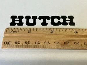 !! TWO HUTCH 3 INCH RUB ON DECALS HANDLEBAR NUMBER PLATE BK BLUE RED YELLOW WT - Picture 1 of 2