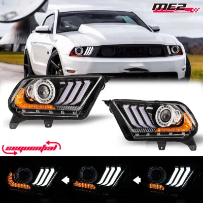 Faros proyectores LED secuenciales para Ford Mustang 2010-2012 luces delanteras DRL Foto 1 de 4