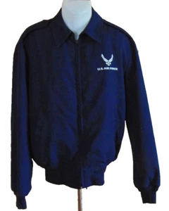 U.S. AIR FORCE BLUE BOMBER JACKET ALL SEASON JACKET WINGS COLLECTION SZ 42R - Picture 1 of 7