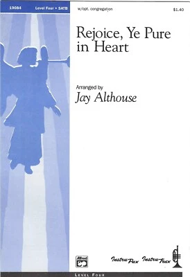 Vintage Sheet Music Rejoice Ye Pure in Heart Jay Althouse SATB Arthur Messiter - Image 1 of 4