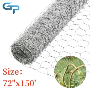 72" × 150' Galvanized Poultry Net - Metal Fencing / Chicken Wire 2" Holes - Picture 1 of 15