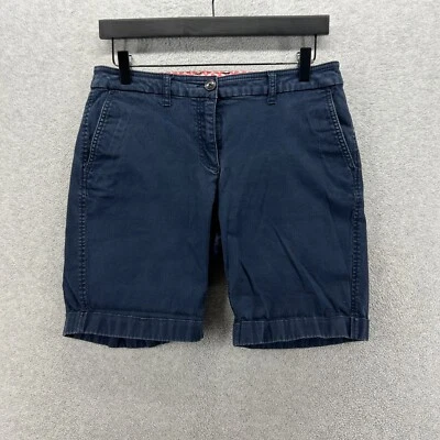 Boden Shorts Womens Size 8 Blue Canvas Flat Front Chino Khakis 9" Inseam - Image 1 of 4