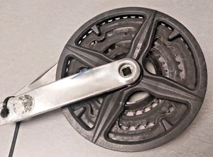 SR Suntour Triple Crank Set Black.SiLVR 170mm 48/38/28T Hybrid Touring USA Ships - Picture 1 of 8