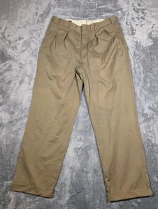 Pantalones de vestir Ben plateados para hombre 35 caqui plisados calce clásico hechos en EE. UU. - Imagen 1 de 9