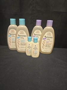 6pc Aveeno Baby Lot Calming Comfort Bath & Daily Moisture Wash & Shampoo - Picture 1 of 7