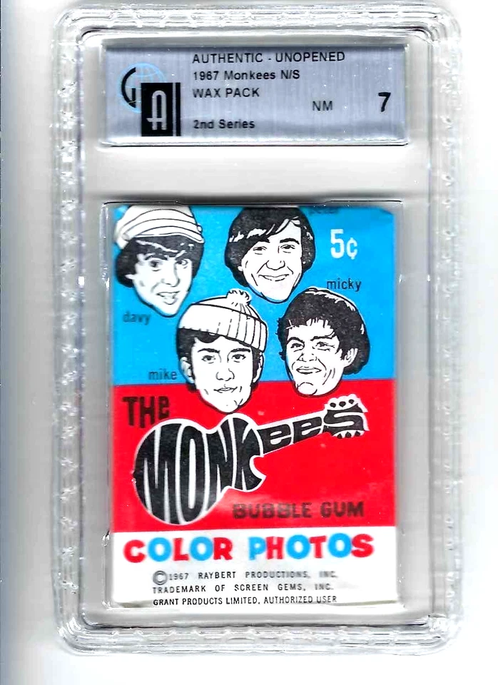 PACK DE CERA VINTAGE 1967 THE MONKEES SEGUNDA SERIE GRADO 7 CASI NUEVO-MICKY-DAVY-PETER-MIKE Foto 1 de 2