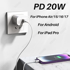 PD 20W USB C Type-C Adapter Fast Charger Cable For iPhone Air 15 16 17 Samsung - Picture 1 of 14