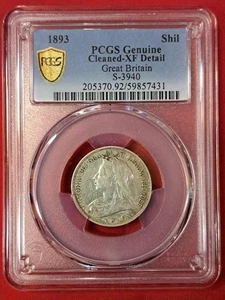 1893 Great Britain One Silver  Shilling - Queen Victoria - PCGS Genuine (15.12) - Picture 1 of 2