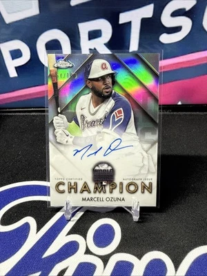 2025 Topps Cromo Marcell Ozuna Campeón Serie Mundial Automático/100 Braves Foto 1 de 2