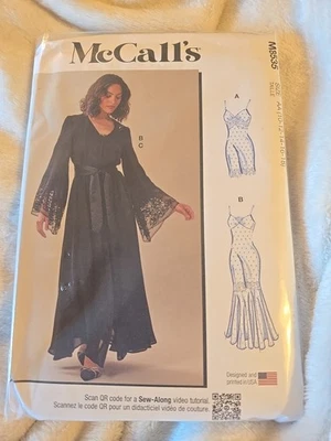 McCall's 8535 Nightgown in 2 Lengths & Robe Pattern Misses' 10-18 Uncut - Image 1 of 2