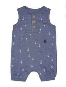 Modern Moments by Gerber Baby Boy Sleeveless Romper, Size 18 Months Organic Cott - Picture 1 of 5