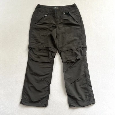 Pantalón Eddie Bauer Sport Mujer Verde Oscuro Convertible Cremallera Nylon 2 Pequeño 2P Foto 1 de 4