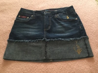 baby phat girlz jean юбка синий y2k золотые буквы стразы винтажный sz6 - Изображение 1 из 4