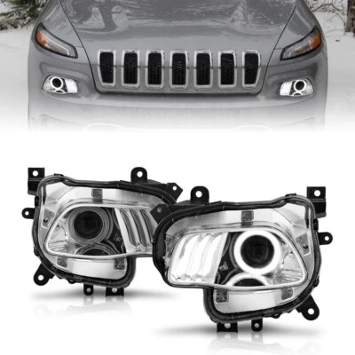 FAROS LED HALO CROMADOS PROYECTOR JEEP CHEROKEE 14-18 111354 Foto 1 de 4