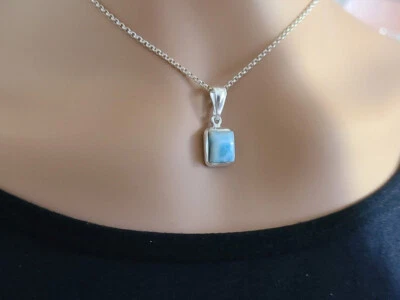 Lush Karibik Larimar Edelstein 925 Sterling Silber Handgemacht Anhänger S-40 - Bild 1 von 4