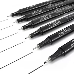 Zebra Zensations Disegno Tecnico Penne – Set Completo Di 6 Gradi – Black Ink - Foto 1 di 4