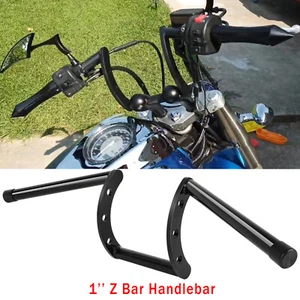 1'' Motorcycle Handlebars Z-Bar For Harley Softail Dyna Sportster XL883 XL1200 - Picture 1 of 12