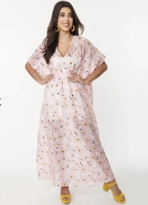 Único Vestido Caftán Burton Vintage Nuevo con Etiquetas Rosa Floral Burnout Gasa - Talla Única Foto 1 de 4