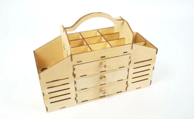 Modellbau-Werkzeugkiste en Bois, Fabriqué Allemagne, Contreplaqué, À Assembler - Photo 1/3