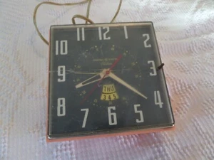 Vtg General Electric Telechron Clock Peach Alarm Calendar Bakelite 8H24 - Picture 1 of 6