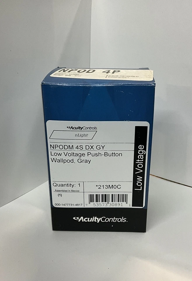 Wallpod pulsador de bajo voltaje Acuity/nLight NPODM 4S DX GY. Gris. Foto 1 de 1