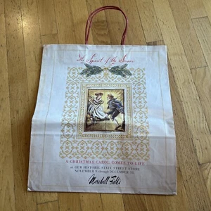 Vintage Marshall Field’s Paper Shopping Bag  Christmas Carol Rare Chicago 90s - Picture 1 of 16