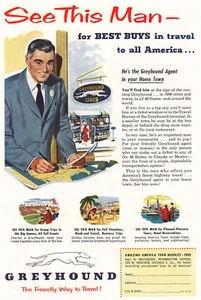 1952 Greyhound: See This Man Vintage Print Ad - Picture 1 of 1
